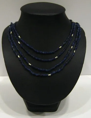 Dark Blue Glass Bead Necklace, 100 CE - 1200 CE