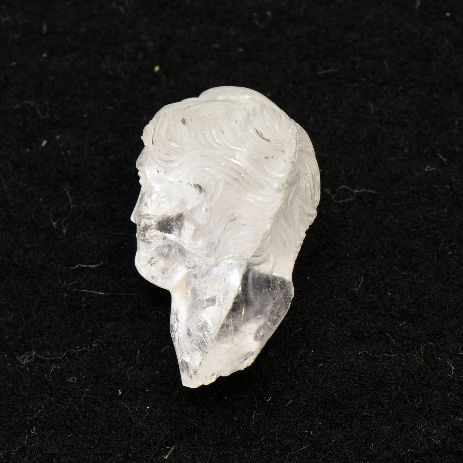 Roman Rock Crystal Miniature Head of the Emperor Augustus, 1 CE - 200 CE