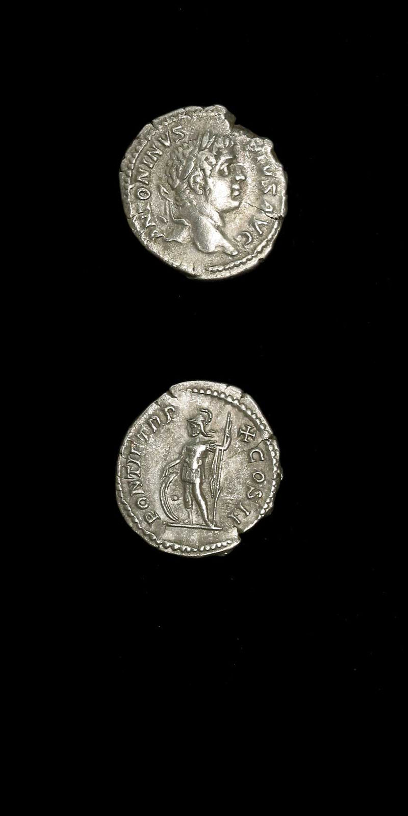 Silver Denarius of Emperor Caracalla, 200 CE - 210 CE