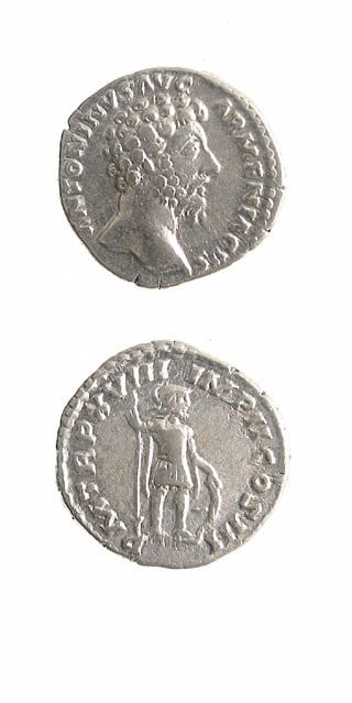 Silver Denarius of Emperor Marcus Aurelius, 161 CE - 180 CE