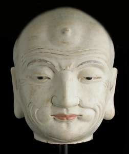 Yuan Painted Terracotta Head of a Lohan, 1264 CE - 1368 CE