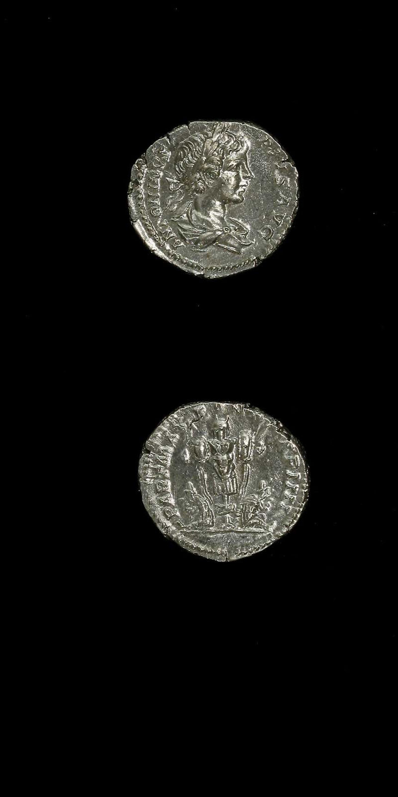 Silver Denarius of Emperor Caracalla, 200 CE - 210 CE