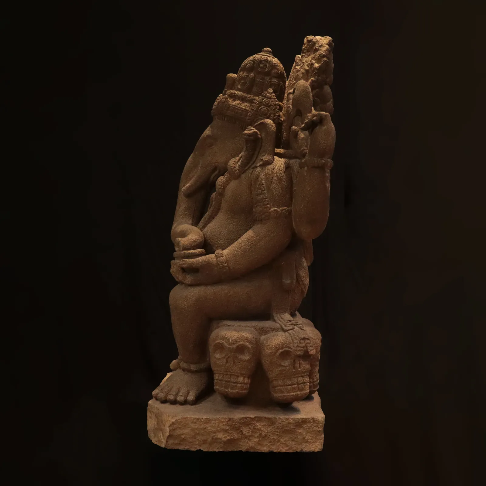 Indonesian Volcanic Andesite Sculpture of Ganesh, 16th Century CE - 19th Century CE