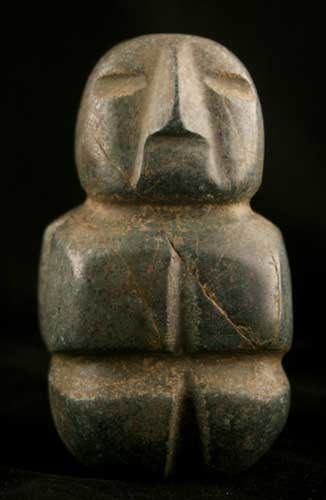 Mezcala Stone Sculpture of a Conjoined Couple, 300 BCE - 300 CE