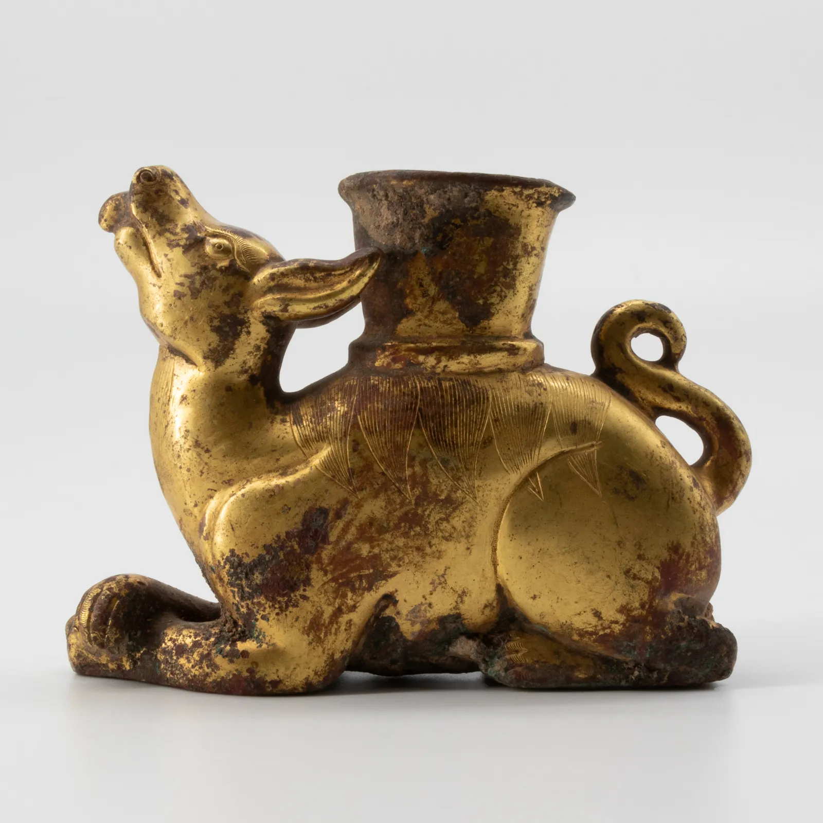Tang Dynasty Oil Lamp in the Shape of a Water Deer, 618 - 910 CE