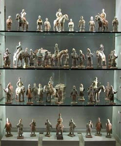 Ming Fifty Piece Painted Terracotta Processional Set, 1368 CE - 1644 CE