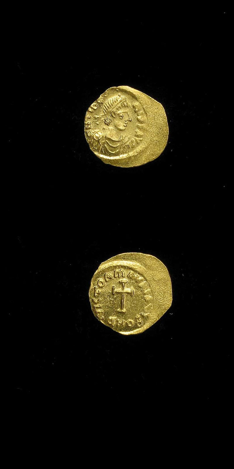 Byzantine Gold Tremissis of Emperor Maurice Tiberius, 582 CE - 602 CE