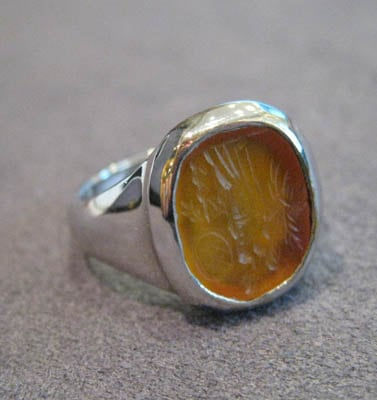 Roman Carnelian Intaglio of a Standing Deity, 100 CE - 300 CE