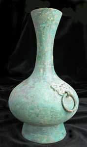 Han Long-Necked Bronze Hu, 206 BCE - 220 CE