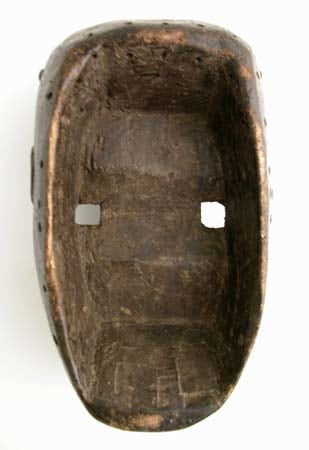 Bete Wooden Face Mask with Metal Tacks, 20th Century CE