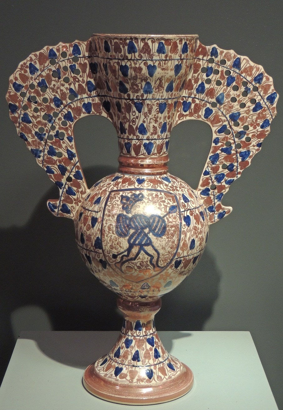 Pair of Hispano-Moresque amphora-type vases, 1800 CE - 1900 CE