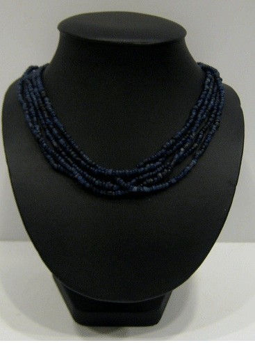 Dark Blue Glass Bead Necklace, 100 CE - 1200 CE
