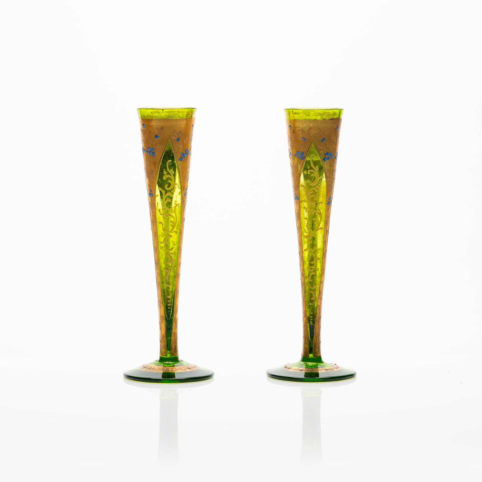 Moser Glass Beakers with Gold Decoration, 19th Century