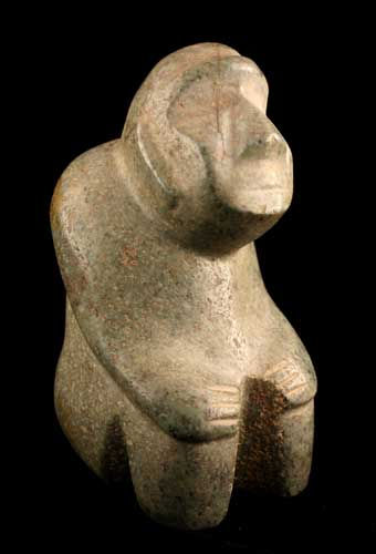 Mezcala Stone Sculpture of a Seated Figure, 300 BCE - 300 CE