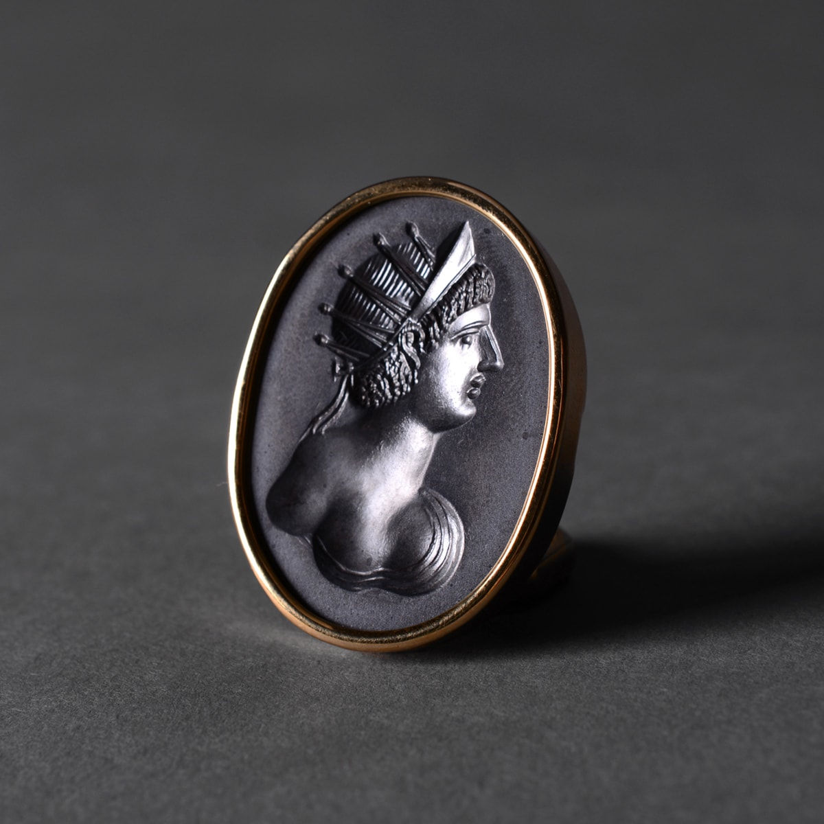 Hematite Intaglio depicting a Roman Empress, 1700 CE - 1900 CE