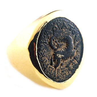 Gold Ring with Bronze Coin of the City of Antioch, 1 CE - 100 CE