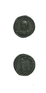 Bronze Follis of Constantine II Struck While Caesar, 316 CE - 335 CE