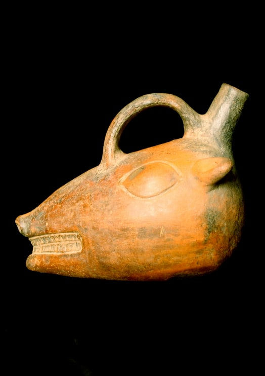 Moche Terracotta Vessel in the Form of a Deer Head, 100 CE - 500 CE