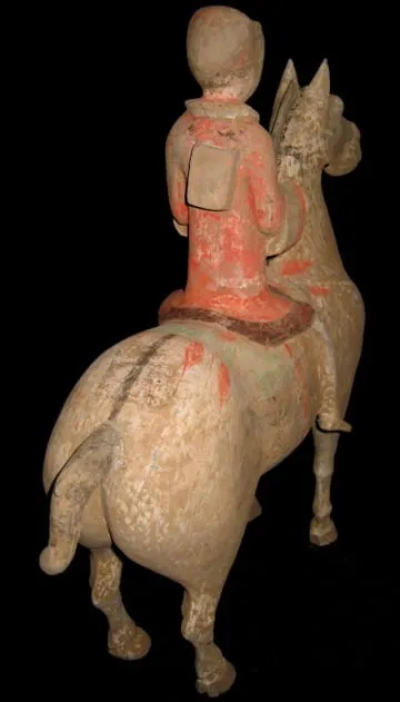 Han Polychrome Horse and Rider, 206 BCE - 220 CE