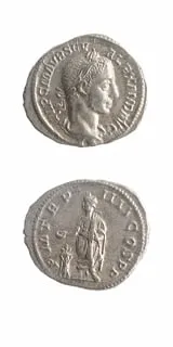 Silver Denarius of Emperor Severus Alexander, 222 CE - 228 CE