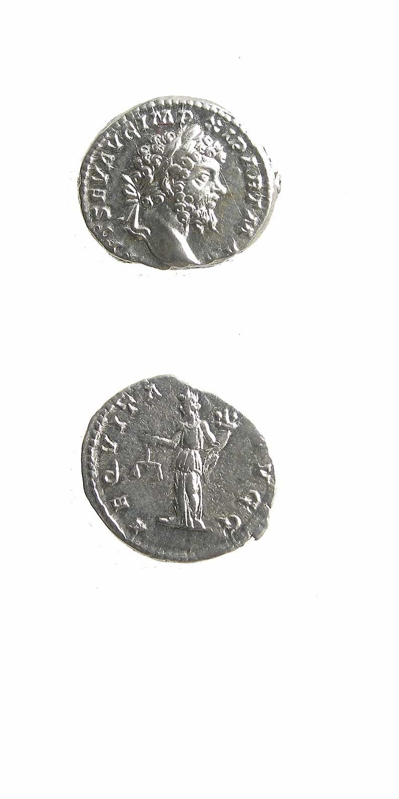 Silver Denarius of Emperor Septimius Severus, 198 CE - 211 CE