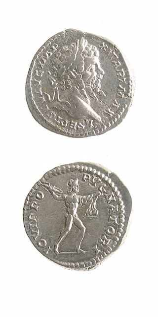 Silver Denarius of Emperor Septimius Severus, 198 CE - 211 CE
