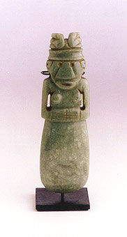 Guanacaste-Nicoya Jade Female Figure-Celt Pendant, 100 CE - 500 CE