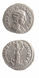 Silver Denarius of Julia Mamaea, 222 CE - 235 CE