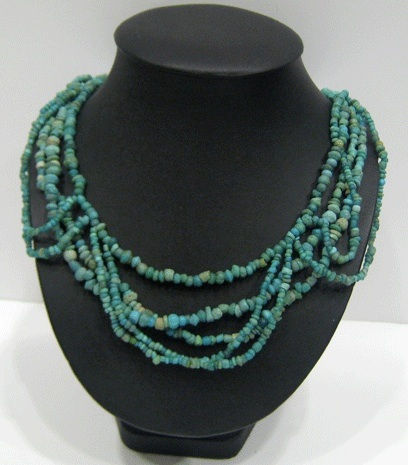Turquoise Glass Bead Necklace, 100 CE - 1200 CE