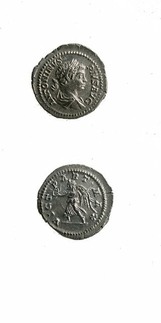 Silver Denarius of Emperor Caracalla, 200 CE - 210 CE