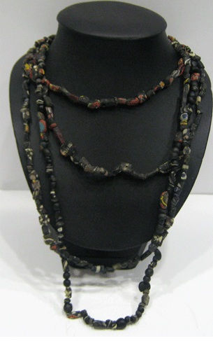 Mixed Black Glass Bead Necklace, 100 BCE - 900 CE