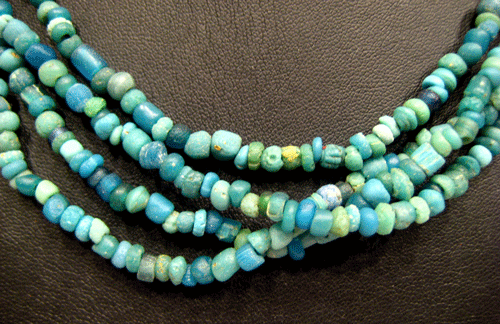Turquoise Glass Bead Necklace, 100 CE - 1200 CE