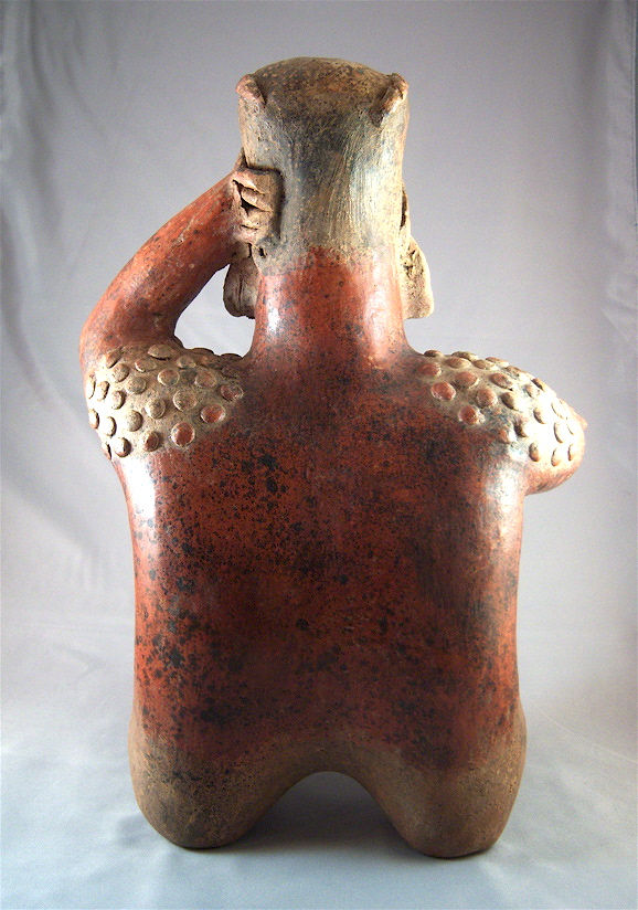 Ameca-Ezatlán Style Jalisco Terracotta Sculpture of a Kneeling Man, 100 BCE - 250 CE
