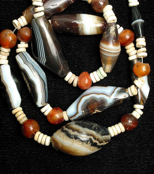 Carnelian, Agate and Faience Bead Necklace, 1900 CE - 600 CE