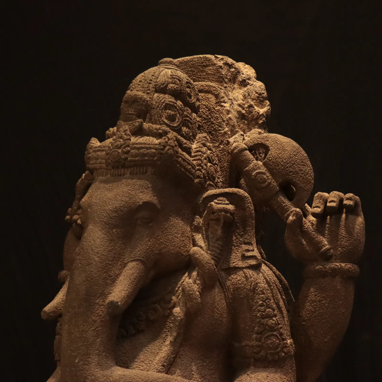 Indonesian Volcanic Andesite Sculpture of Ganesh, 16th Century CE - 19th Century CE