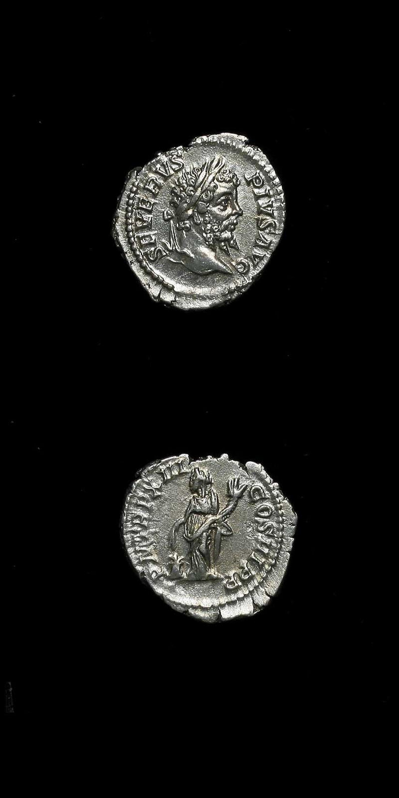 Silver Denarius of Emperor Septimius Severus, 198 CE - 211 CE