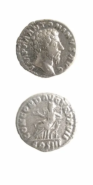 Silver Denarius of Emperor Marcus Aurelius, 161 CE - 180 CE