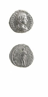 Silver Denarius of Geta Struck While Caesar, 199 CE - 202 CE