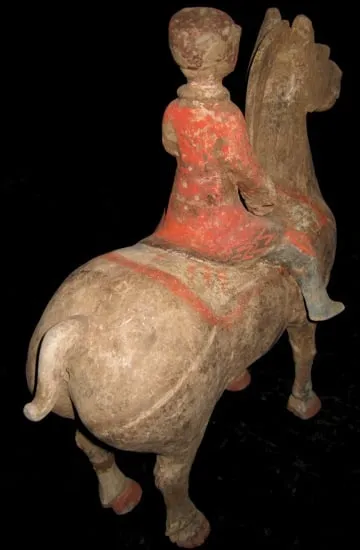 Han Polychrome Horse and Rider, 206 BCE - 220 CE