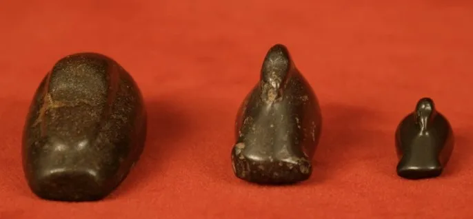 Set of Three Middle/New Kingdom Stone Duck Weights, 2100 BCE - 1100 BCE