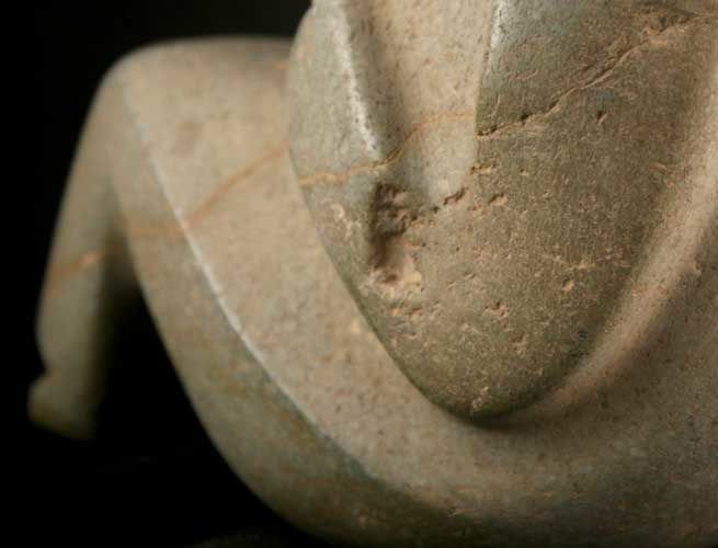 Mezcala Stone Sculpture of a Seated Man, 300 BCE - 300 CE