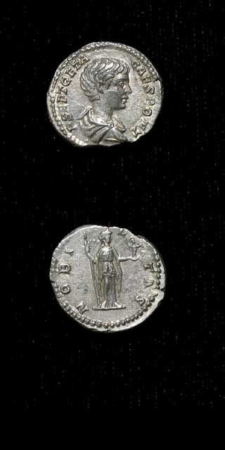 Silver Denarius of Geta Struck While Caesar, 199 CE - 202 CE