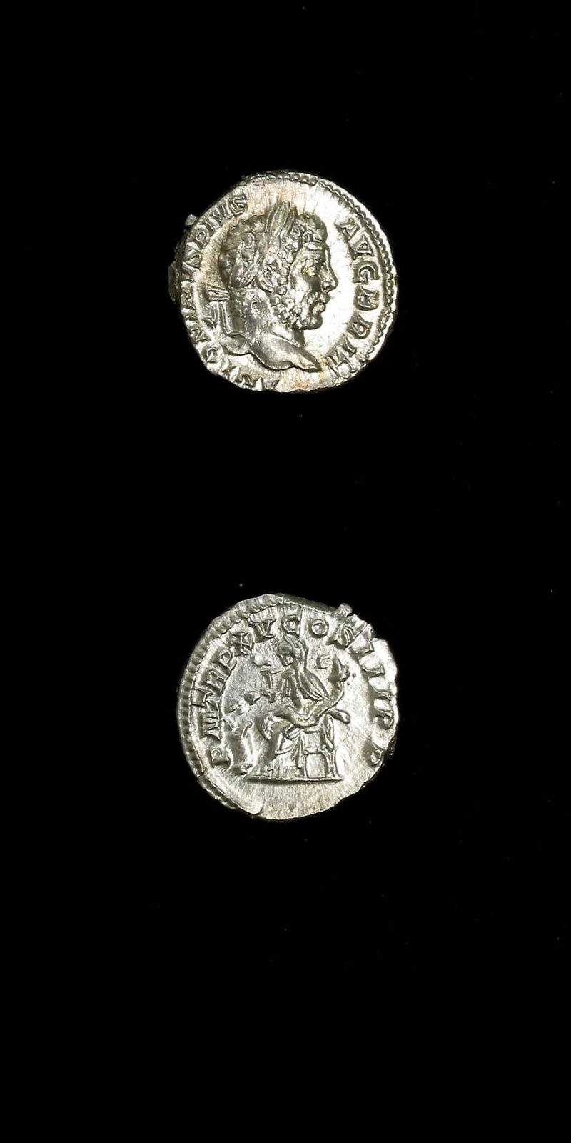 Silver Denarius of Emperor Caracalla, 210 CE - 213 CE
