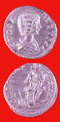 Silver Denarius of Empress Julia Domna, 196 CE - 211 CE