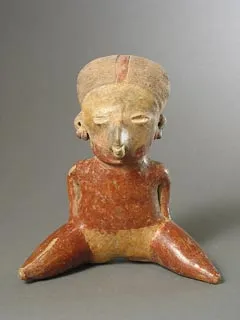 Chinesco Style (Type D) Nayarit Terracotta Sculpture of a Seated Woman, 300 BCE - 300 CE