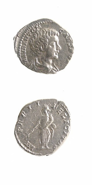 Silver Denarius of Caracalla Struck While Caesar, 196 CE - 198 CE
