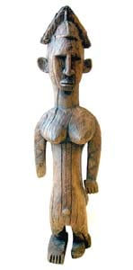 Bambara Wooden Sculpture of a Woman Afflicted by Polio, 20th Century CE