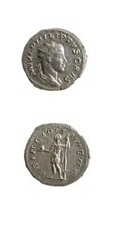 Silver Antoninianus of Phillip II Struck While Caesar, 244 CE - 247 CE