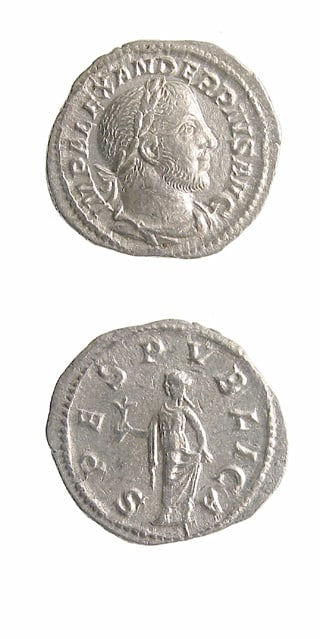 Silver Denarius of Emperor Severus Alexander, 231 CE - 235 CE