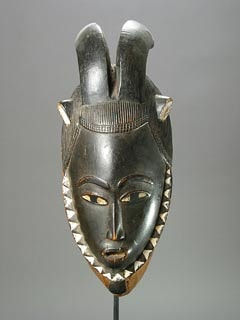 Yaure Wooden Antelope Face Mask, 19th Century CE - 20th Century CE